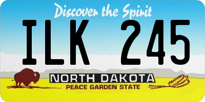 ND license plate ILK245