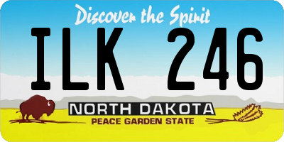 ND license plate ILK246