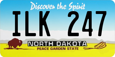 ND license plate ILK247