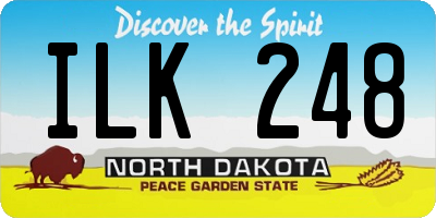 ND license plate ILK248