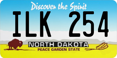 ND license plate ILK254