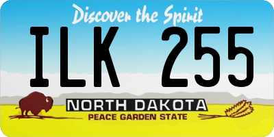 ND license plate ILK255