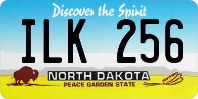 ND license plate ILK256