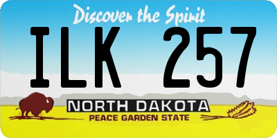 ND license plate ILK257