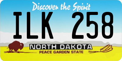 ND license plate ILK258