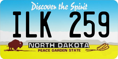 ND license plate ILK259