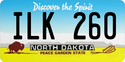 ND license plate ILK260