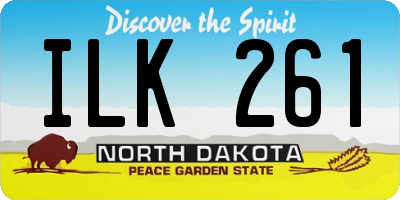 ND license plate ILK261