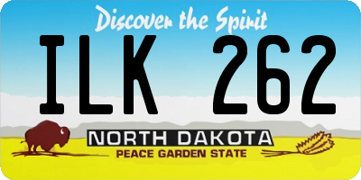 ND license plate ILK262