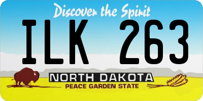 ND license plate ILK263