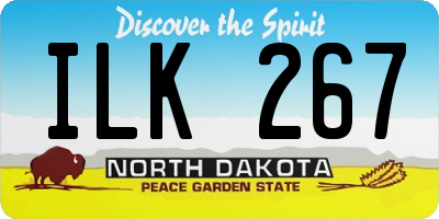 ND license plate ILK267
