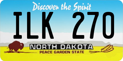 ND license plate ILK270