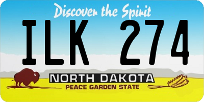 ND license plate ILK274
