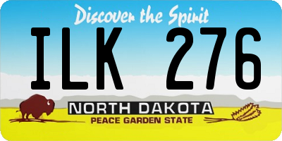ND license plate ILK276