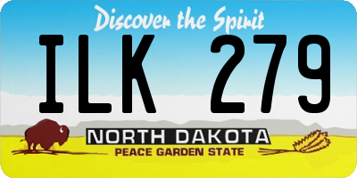 ND license plate ILK279
