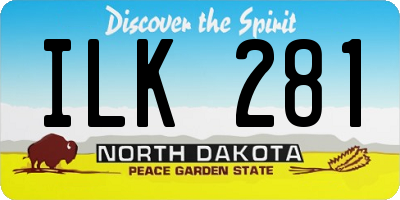 ND license plate ILK281