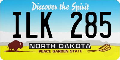 ND license plate ILK285