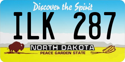 ND license plate ILK287