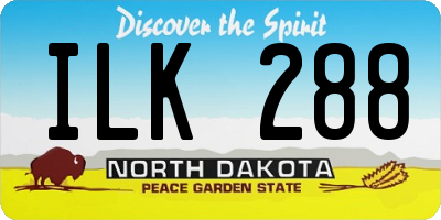 ND license plate ILK288