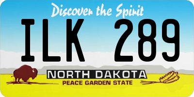 ND license plate ILK289