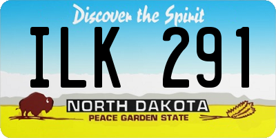 ND license plate ILK291