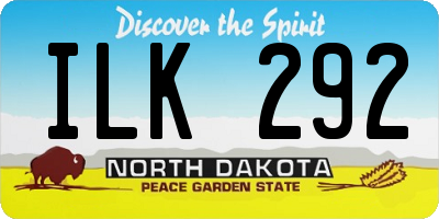 ND license plate ILK292