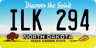 ND license plate ILK294