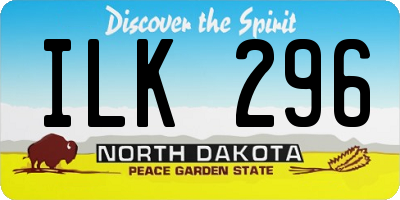 ND license plate ILK296