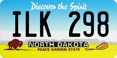 ND license plate ILK298