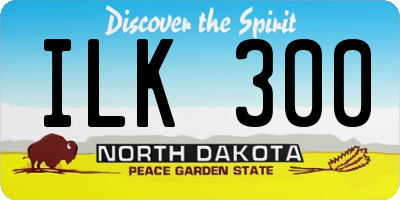 ND license plate ILK300