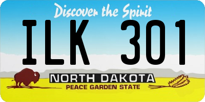 ND license plate ILK301