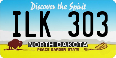 ND license plate ILK303