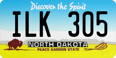 ND license plate ILK305