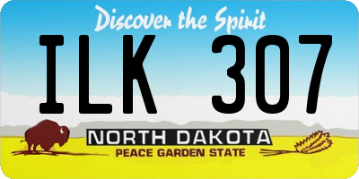 ND license plate ILK307