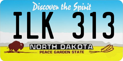 ND license plate ILK313