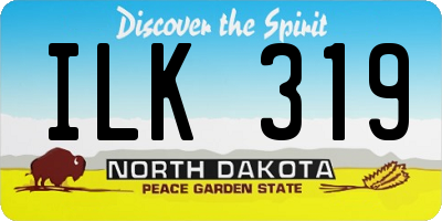 ND license plate ILK319