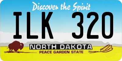 ND license plate ILK320