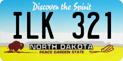 ND license plate ILK321