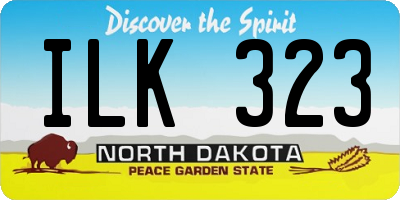 ND license plate ILK323