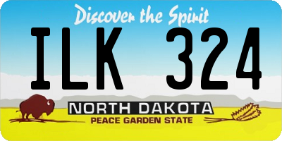 ND license plate ILK324