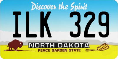 ND license plate ILK329