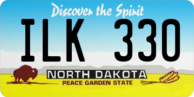 ND license plate ILK330