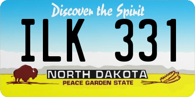 ND license plate ILK331