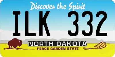 ND license plate ILK332