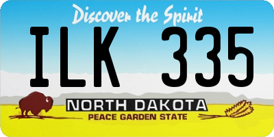 ND license plate ILK335