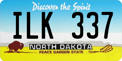 ND license plate ILK337
