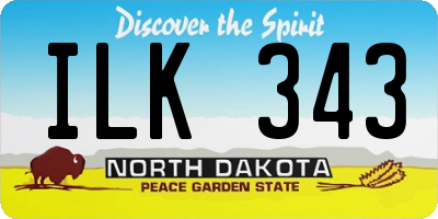 ND license plate ILK343