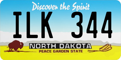 ND license plate ILK344