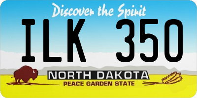 ND license plate ILK350