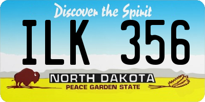 ND license plate ILK356